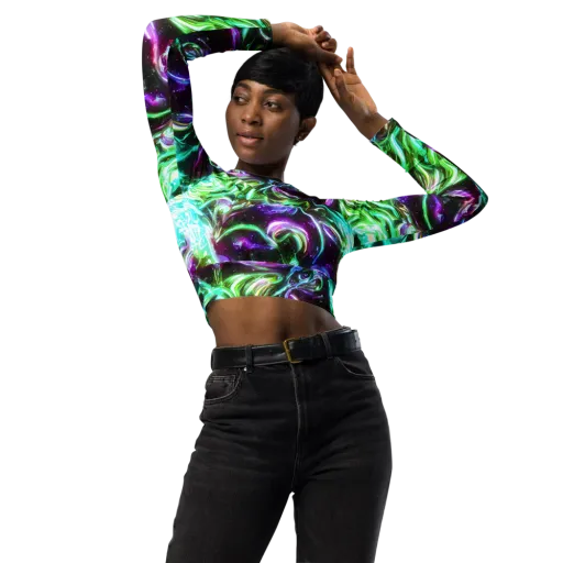 Stellar Serpent on a Long Sleeve Crop Top