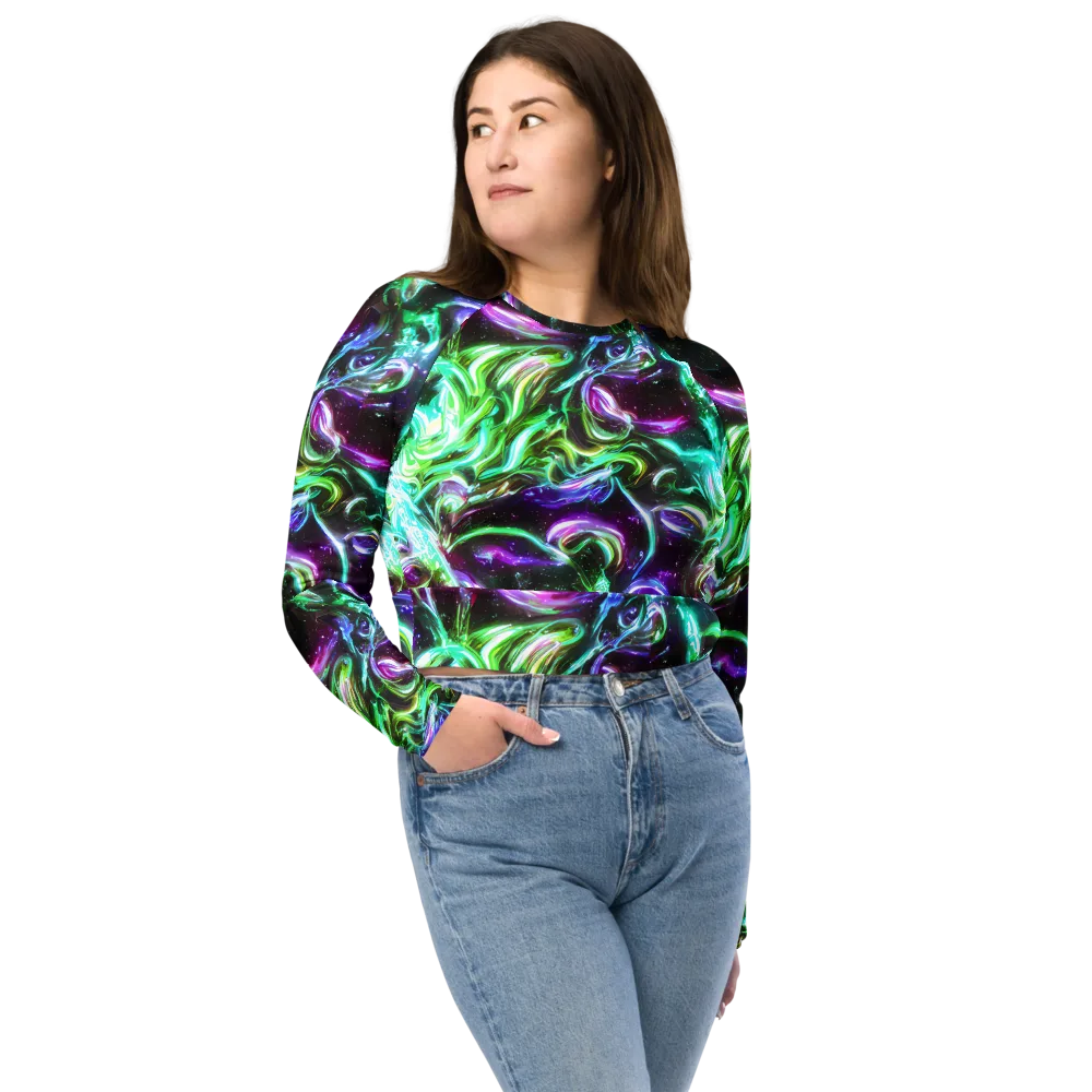Stellar Serpent on Long Sleeve Crop Top — Front