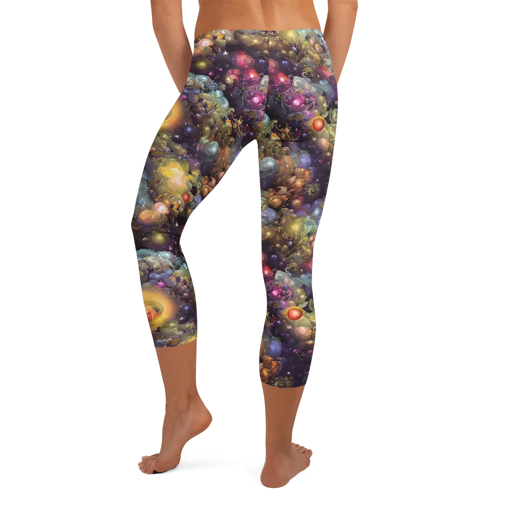 Cosmic Gem Garden on Capri Leggings — Back
