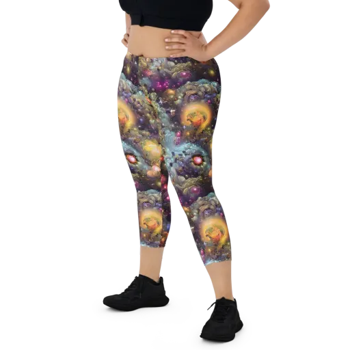 Cosmic Gem Garden on a Capri Leggings