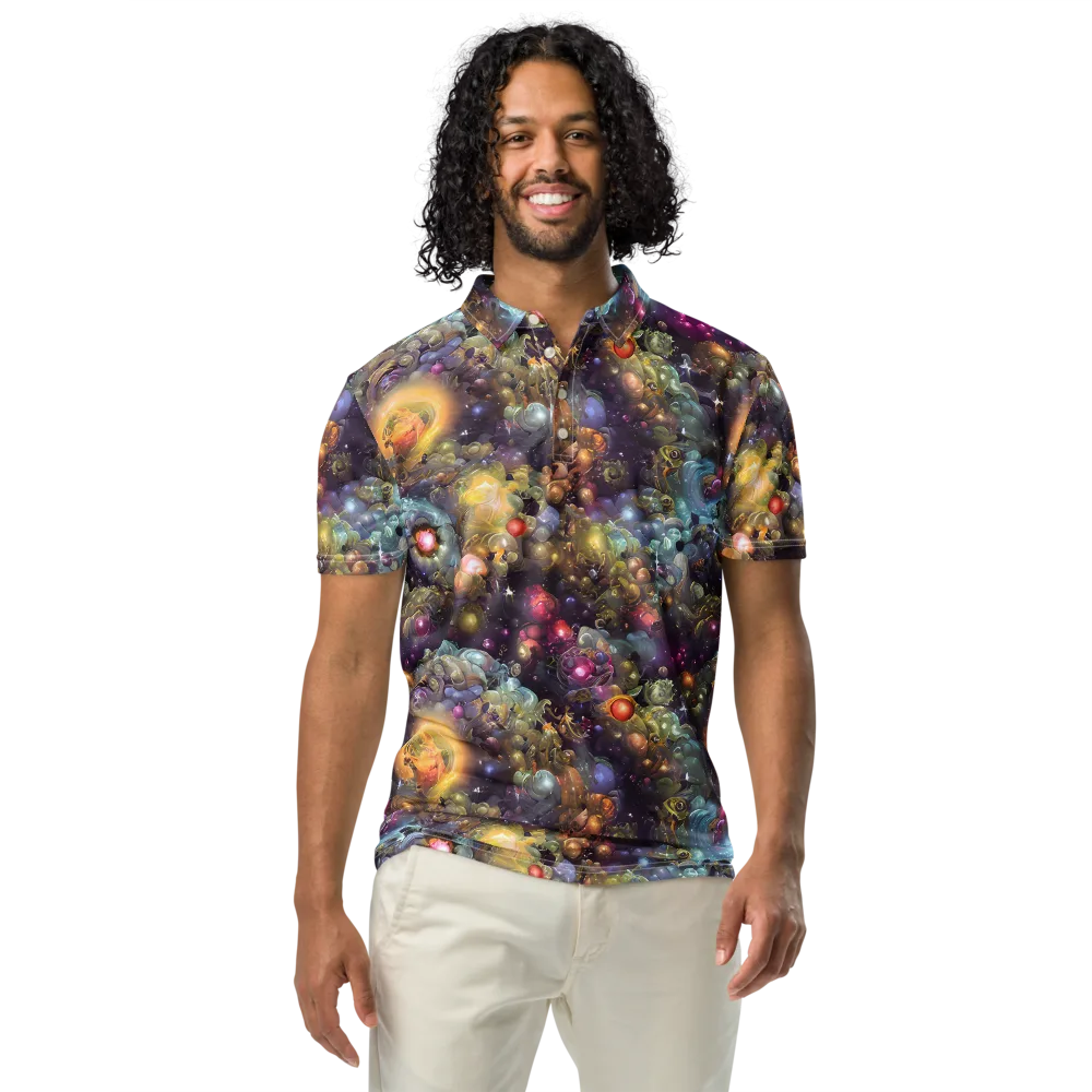 Cosmic Gem Garden on Men's Slim Fit Polo Shirt — Front