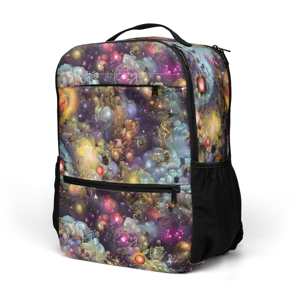 Cosmic Gem Garden on Utility Backpack — Left Front
