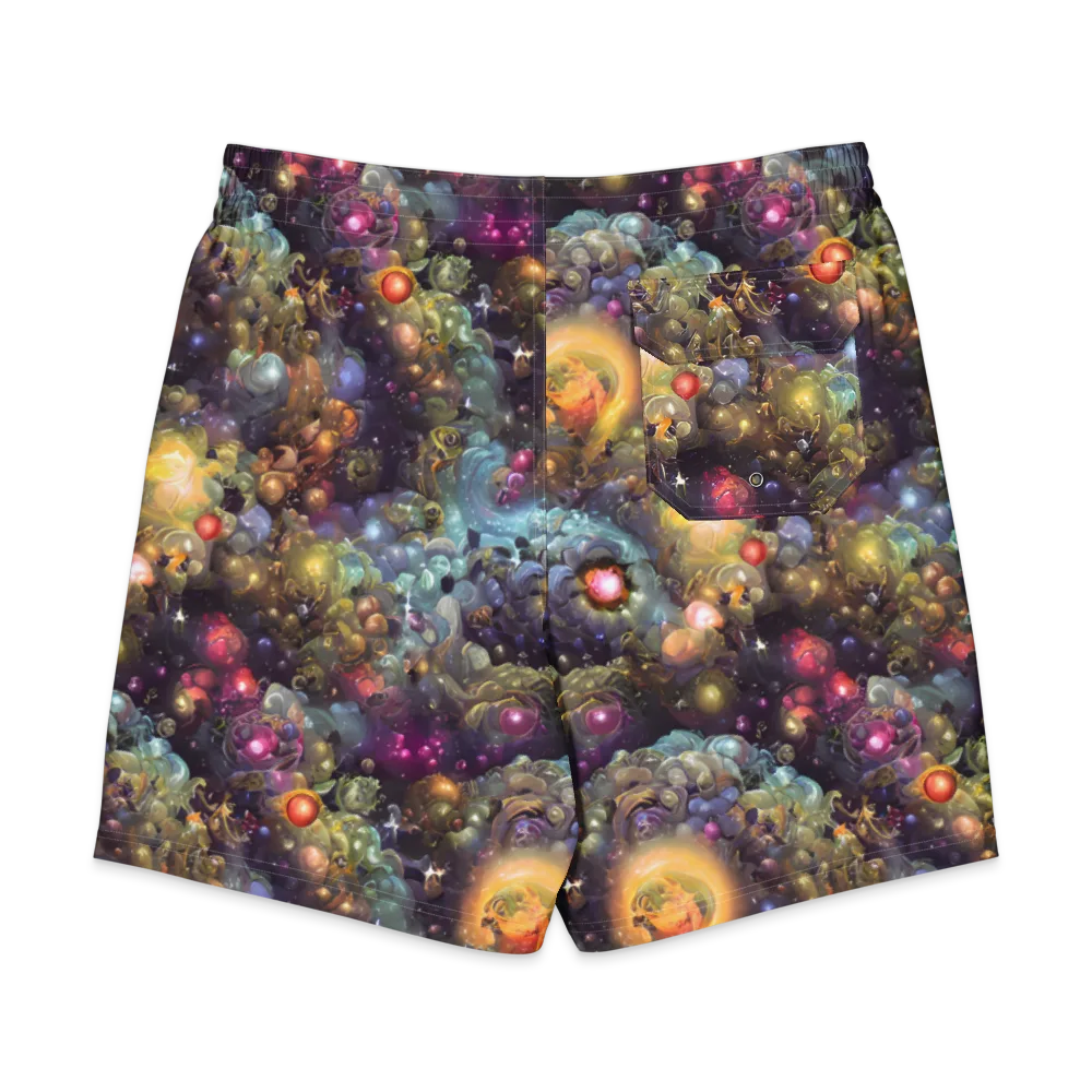 Cosmic Gem Garden on Men's Board Shorts — Back