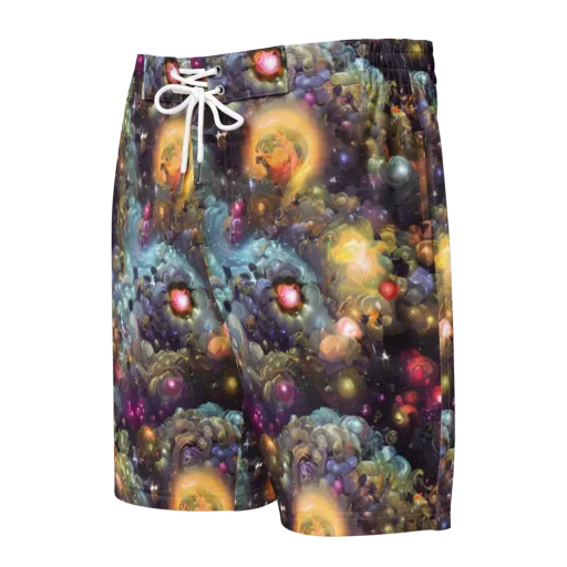 Cosmic Gem Garden on a Men's Board Shorts