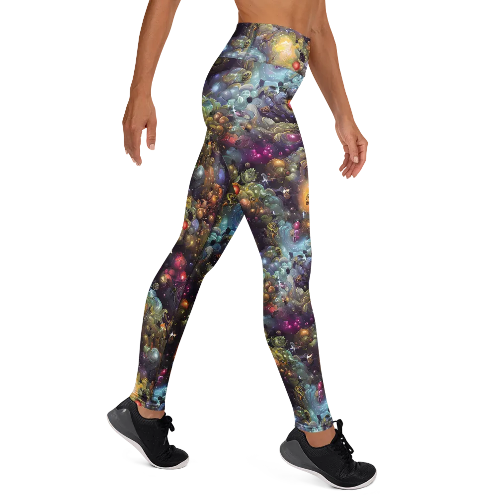 Cosmic Gem Garden on Yoga Leggings — Right