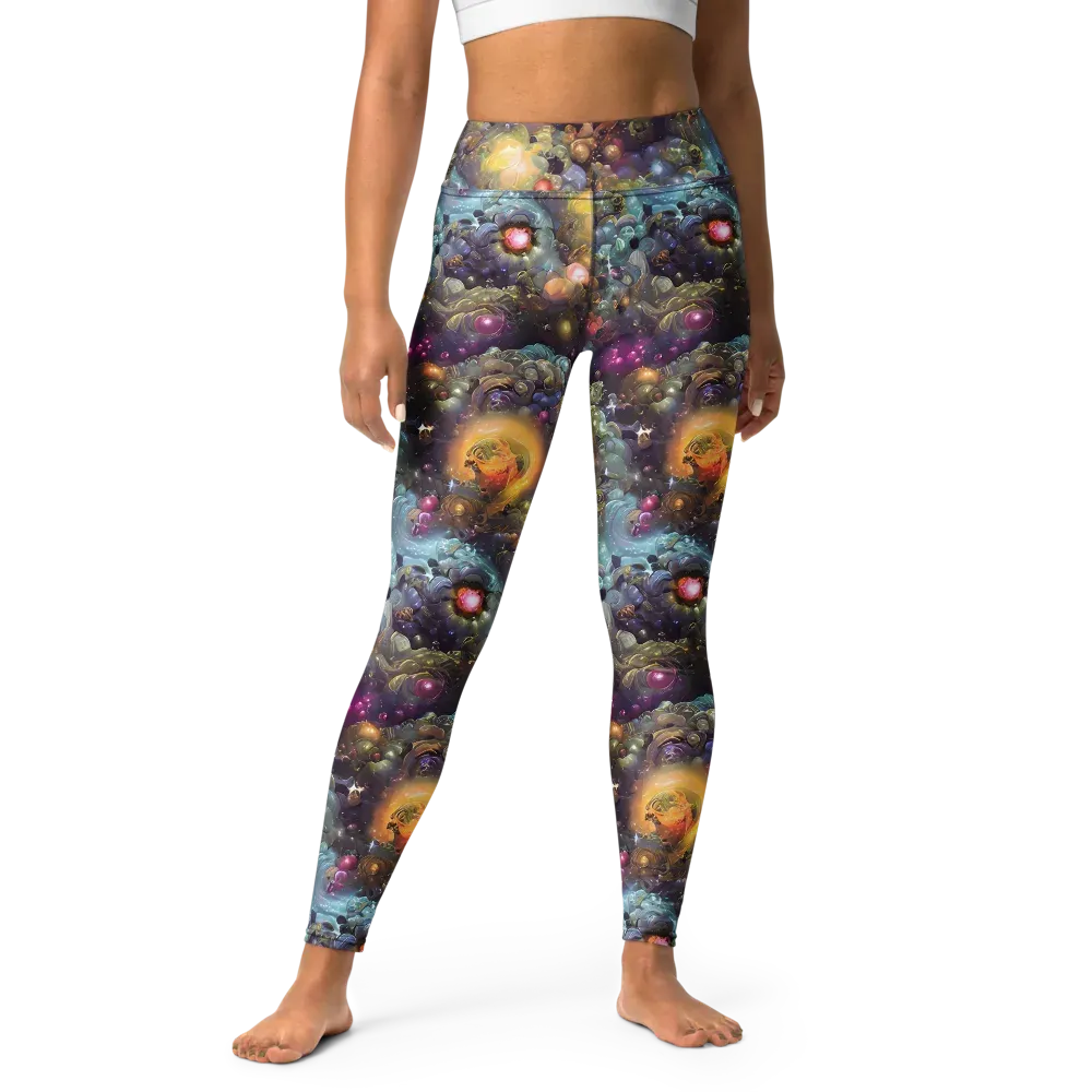 Cosmic Gem Garden on Yoga Leggings — Front