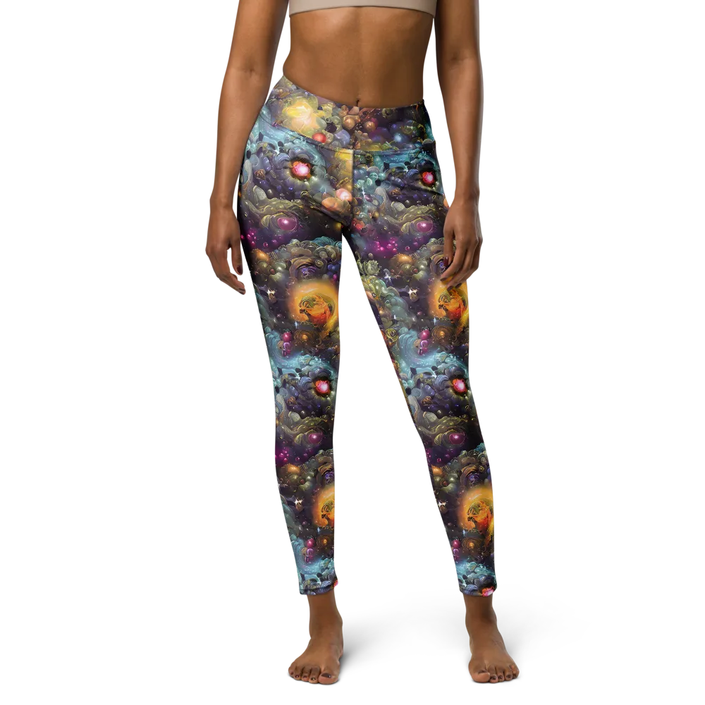 Cosmic Gem Garden on Yoga Leggings — Front