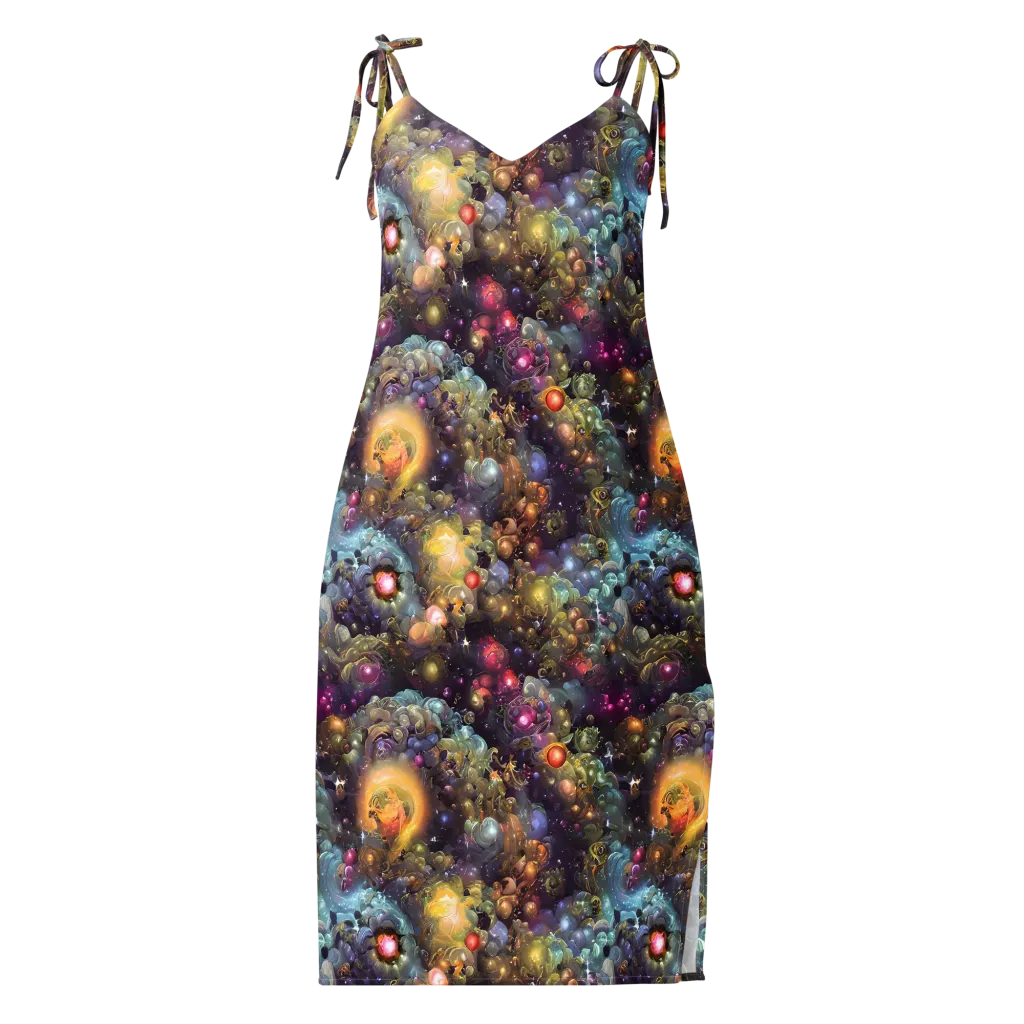 Cosmic Gem Garden on Slip Dress — Front