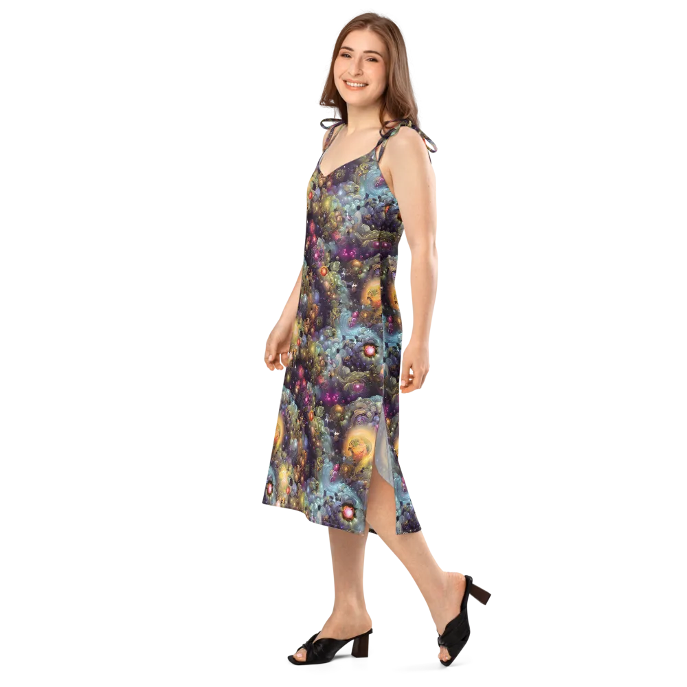 Cosmic Gem Garden on Slip Dress — Left Front