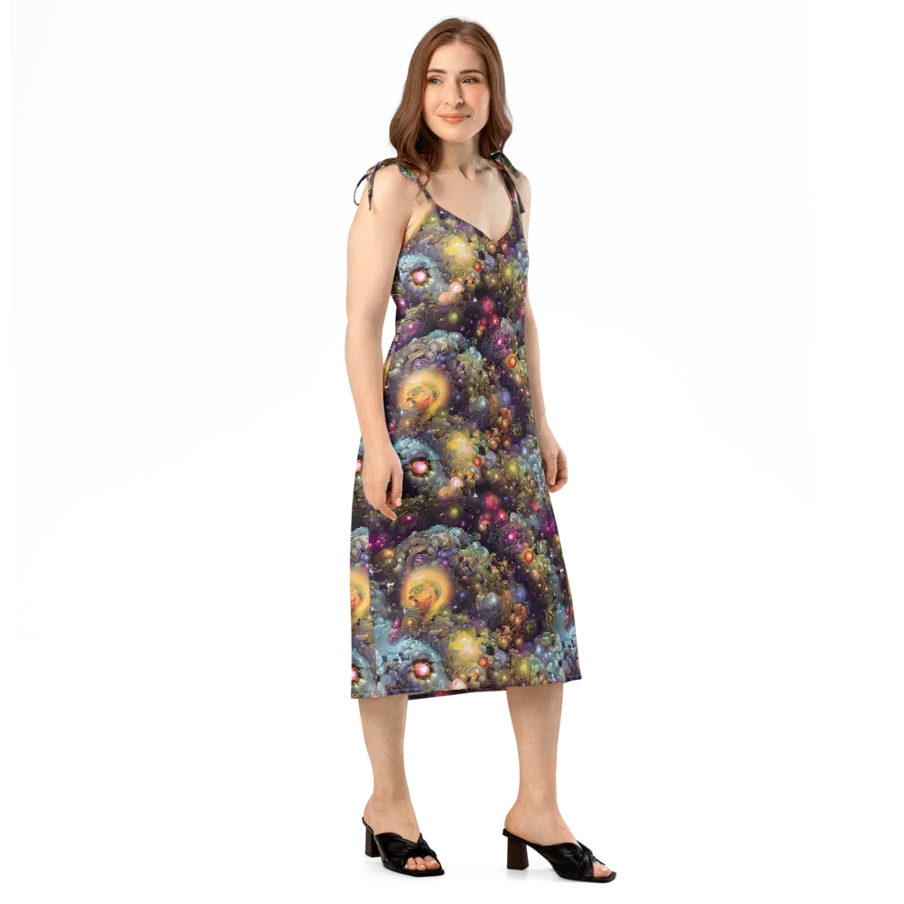Cosmic Gem Garden on Slip Dress — Right Front