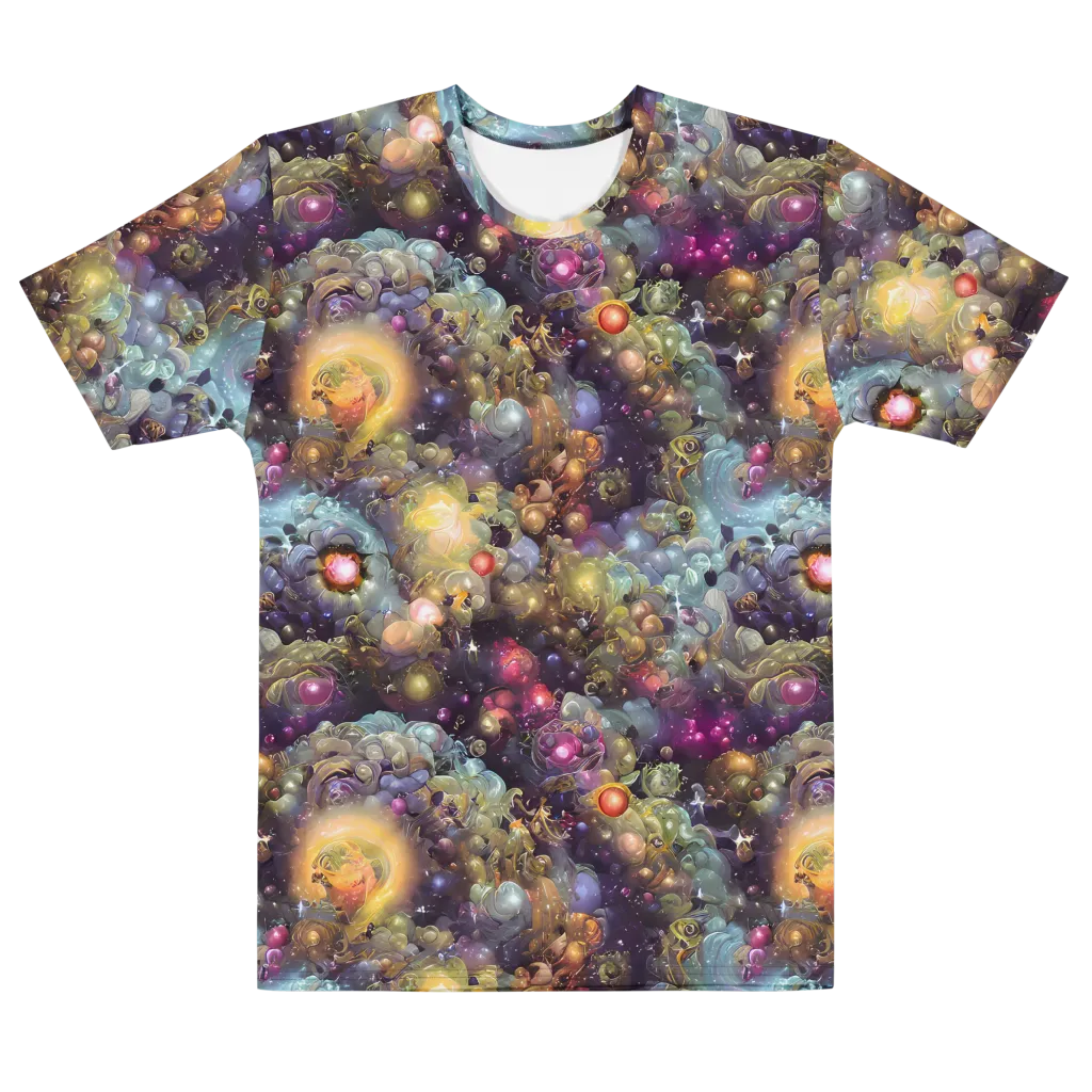 Cosmic Gem Garden on Men's Cotton Crew Neck T-Shirt — Front