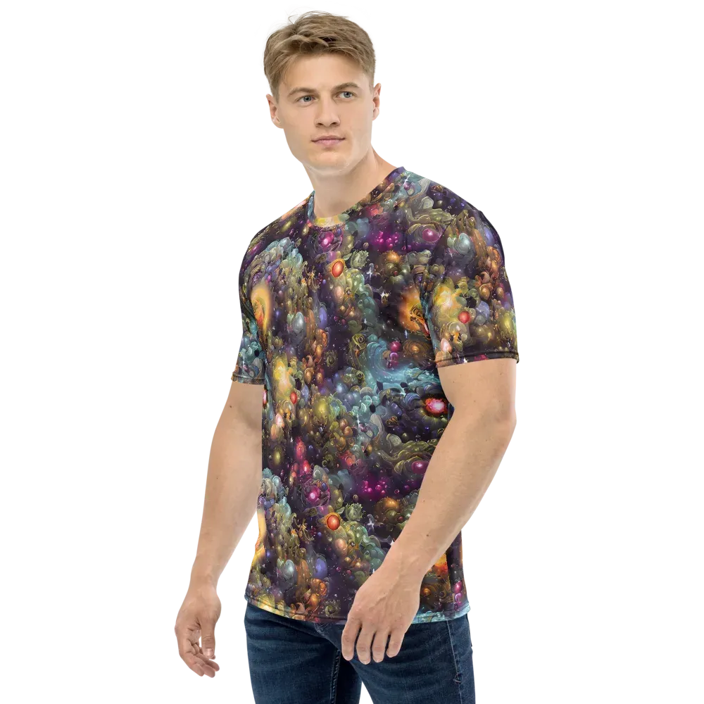 Cosmic Gem Garden on Men's Crew Neck T-Shirt — Left