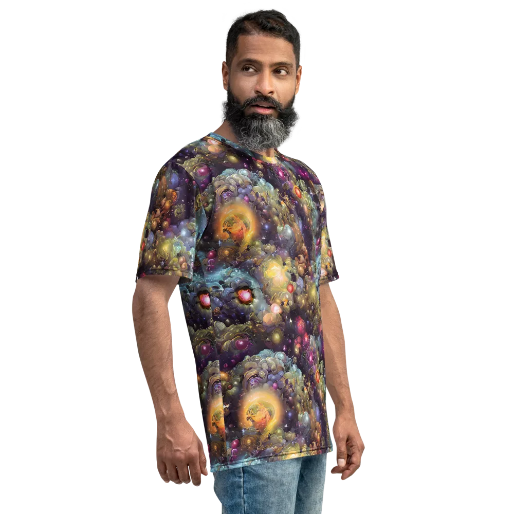 Cosmic Gem Garden on Men's Crew Neck T-Shirt — Right
