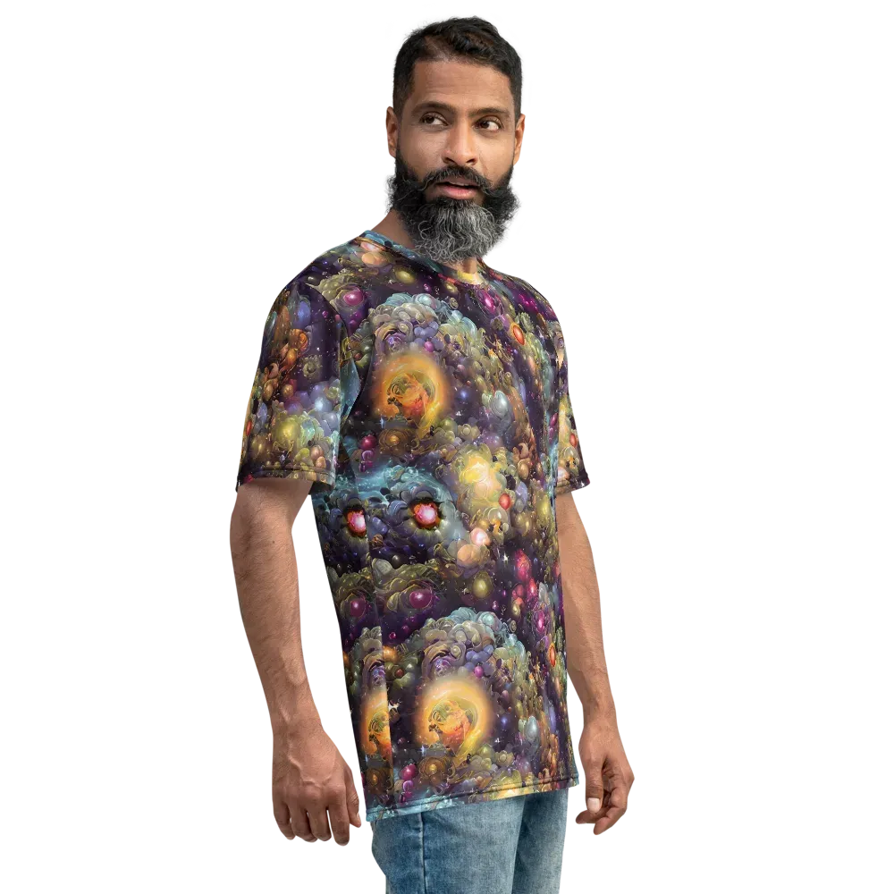 Cosmic Gem Garden on Men's Crew Neck T-Shirt — Right