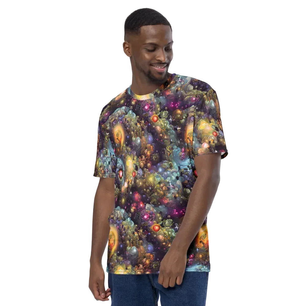 Cosmic Gem Garden on Men's Crew Neck T-Shirt — Left
