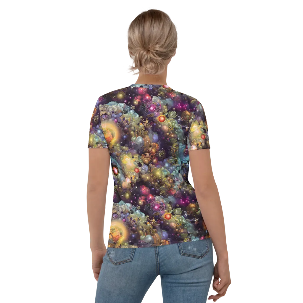 Cosmic Gem Garden on Women's Crew Neck T-Shirt — Back