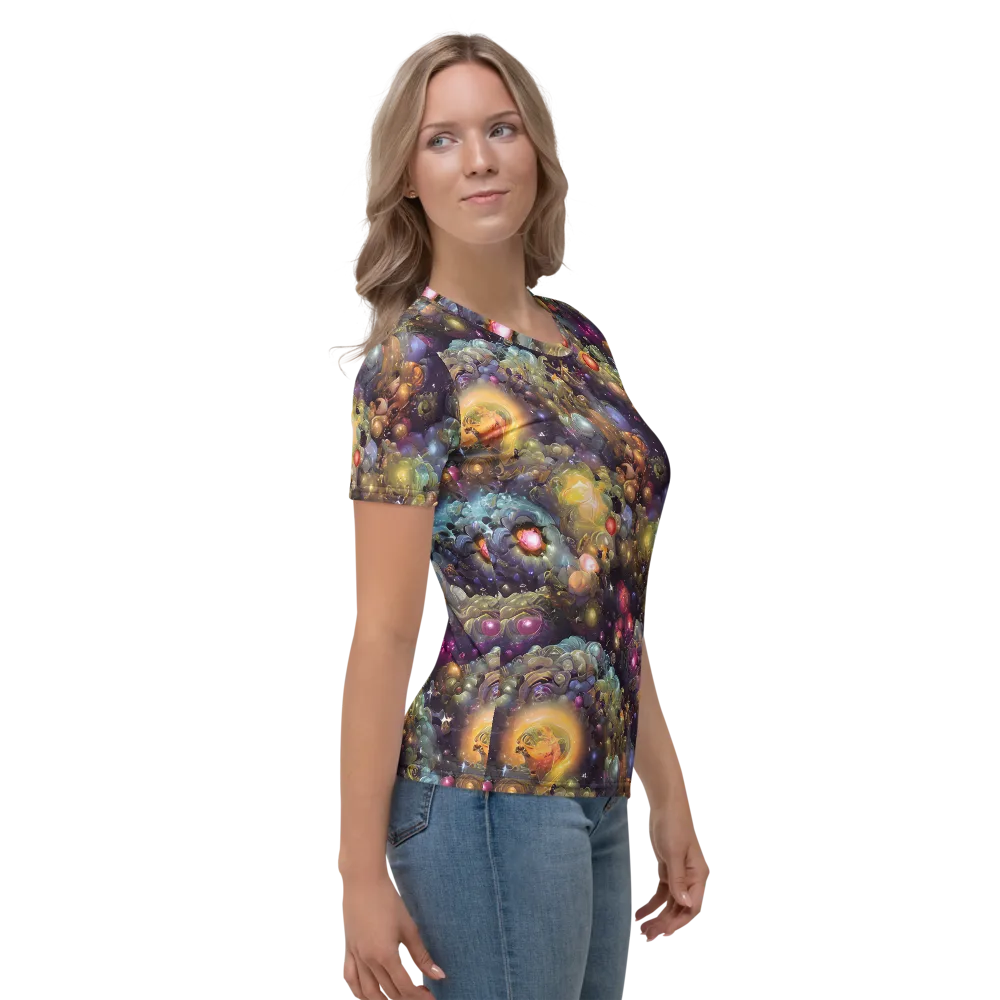 Cosmic Gem Garden on Women's Crew Neck T-Shirt — Right