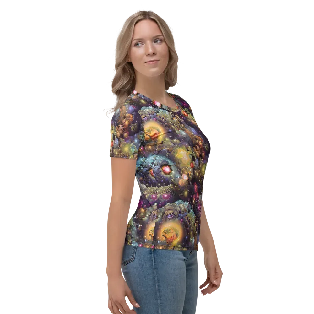 Cosmic Gem Garden on Women's Crew Neck T-Shirt — Right