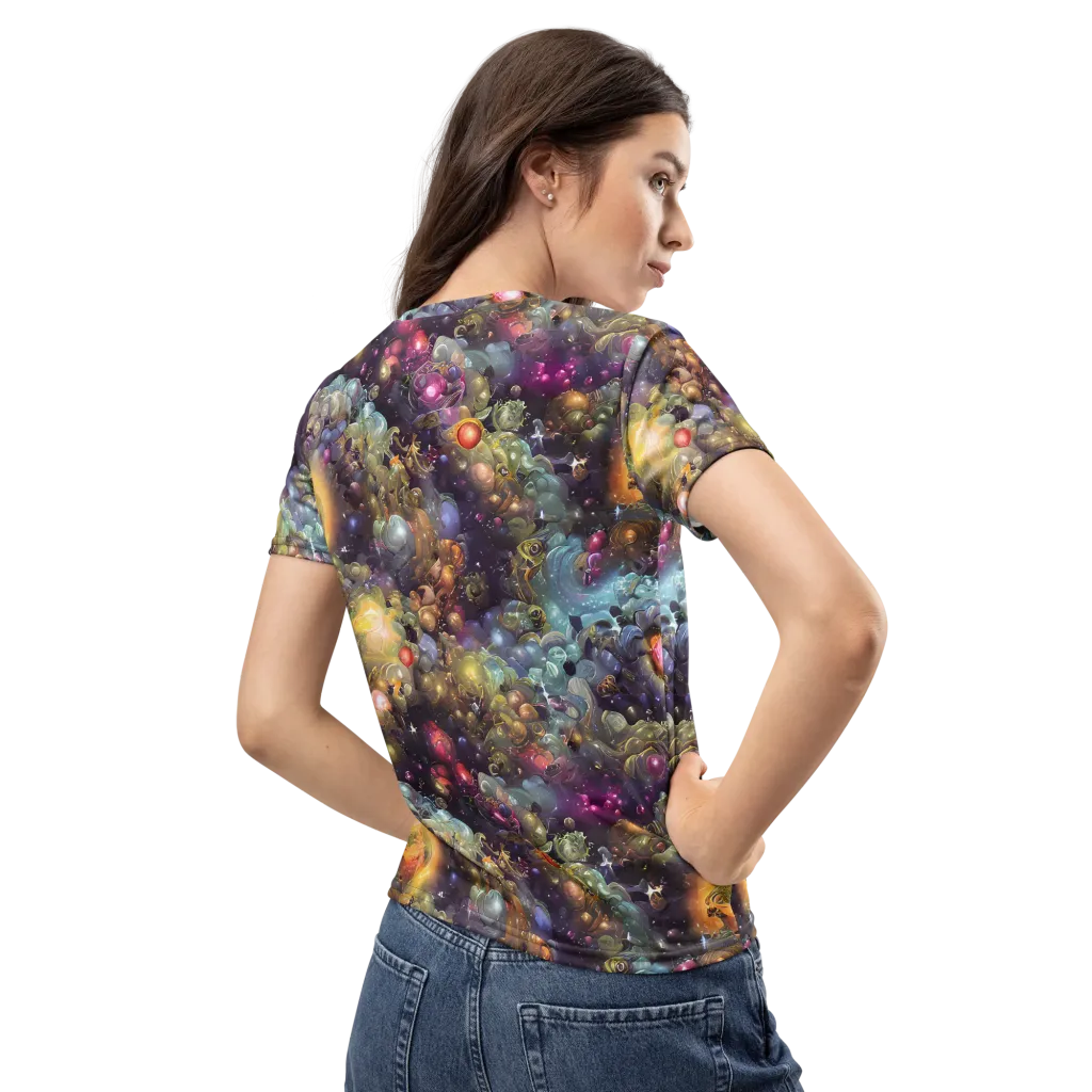 Cosmic Gem Garden on Women's Crew Neck T-Shirt — Back