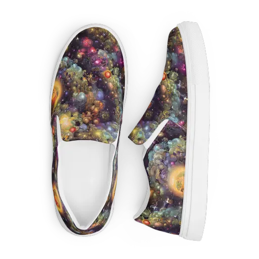 Cosmic Gem Garden on a Men's Slip-On Canvas Shoes
