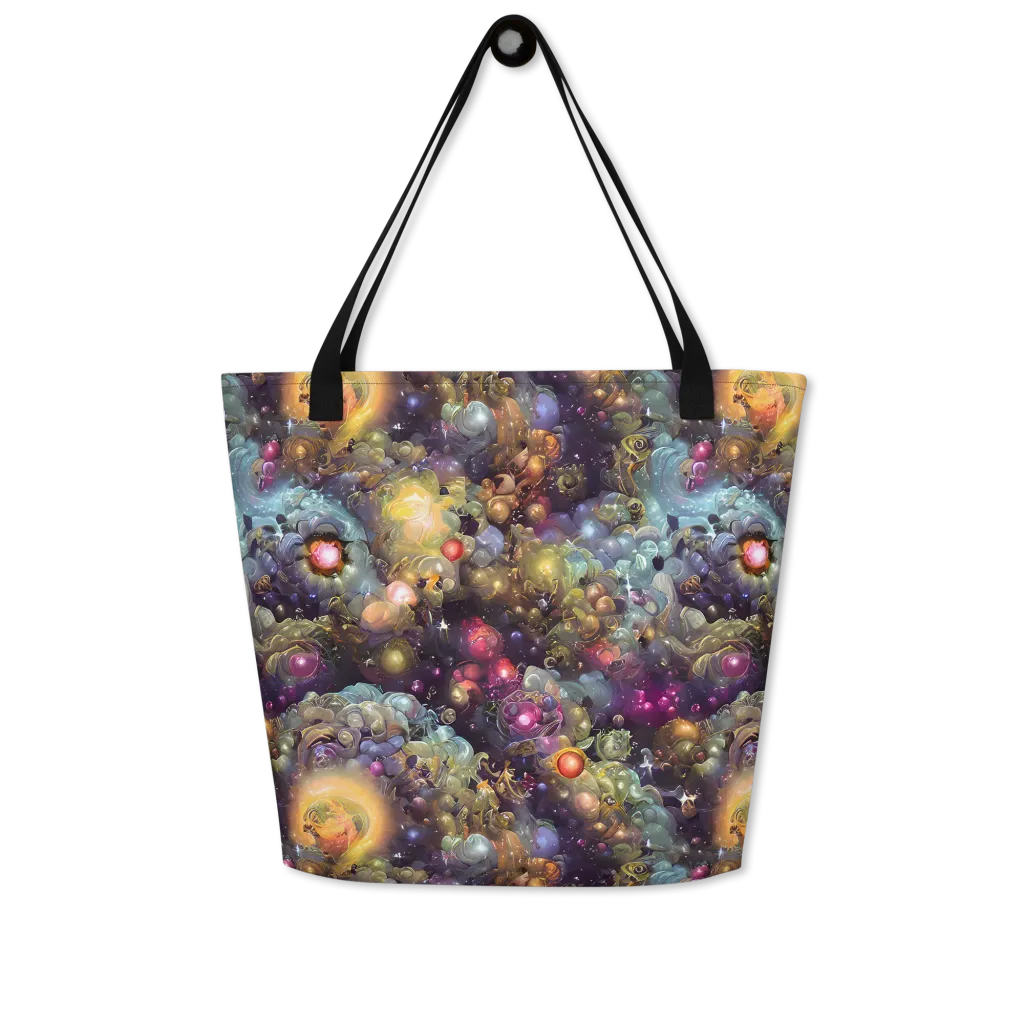 Cosmic Gem Garden on Large Tote Bag W/ Pocket — Front