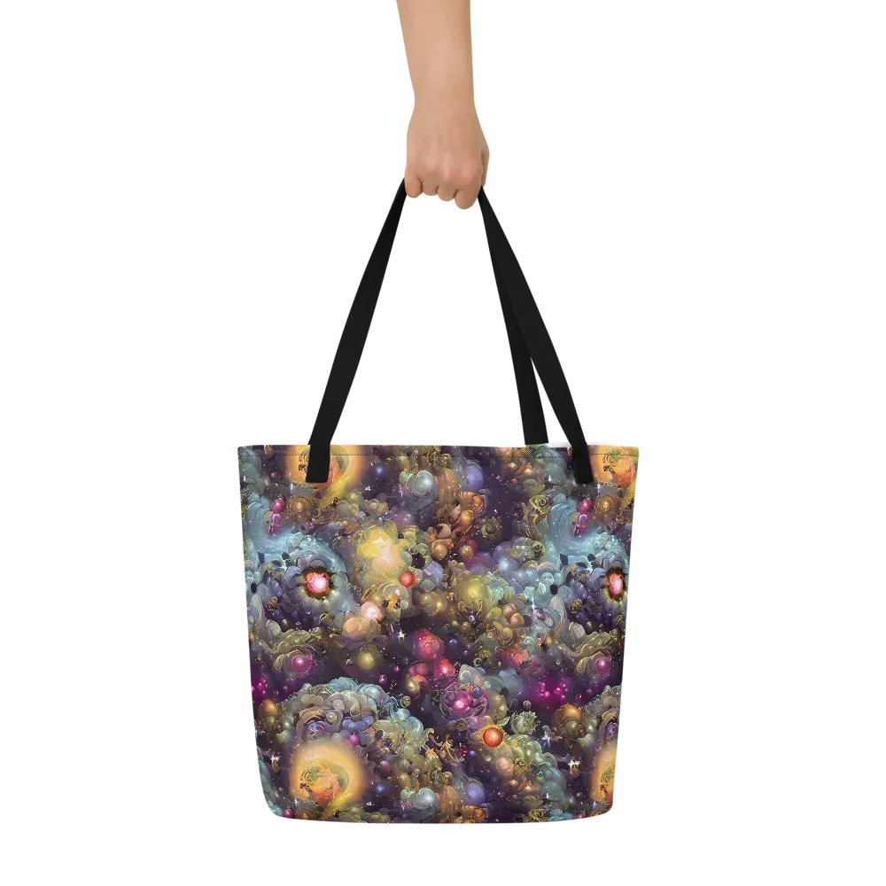 Cosmic Gem Garden on Large Tote Bag W/ Pocket — Front