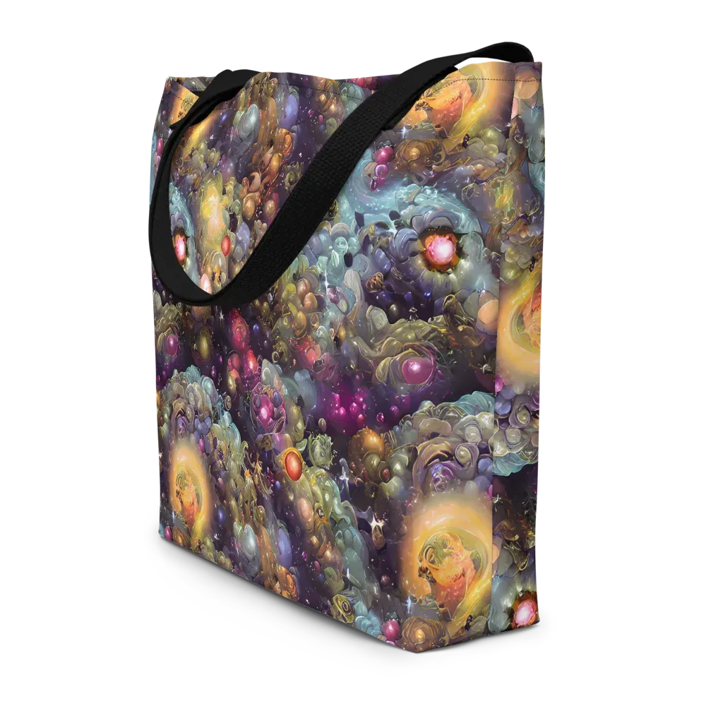 Cosmic Gem Garden on Large Tote Bag W/ Pocket — Front