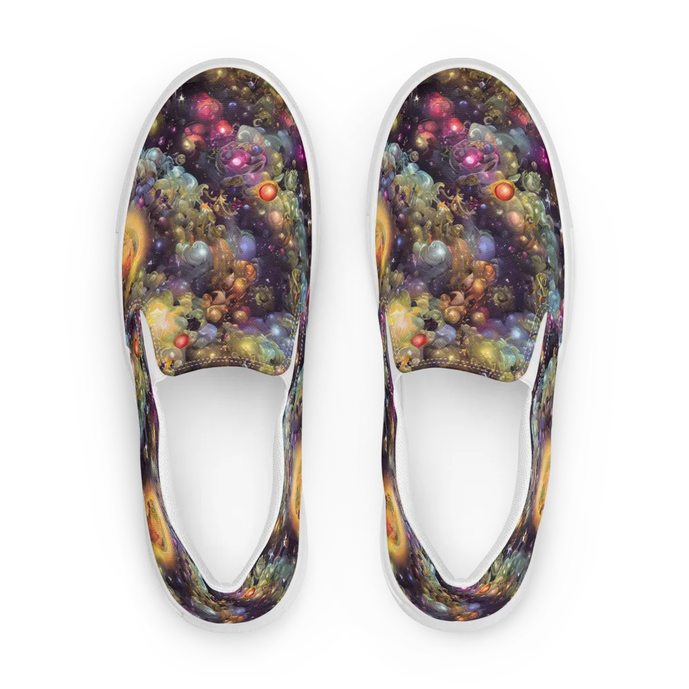 Cosmic Gem Garden on Women's Slip-On Canvas Shoes — Front