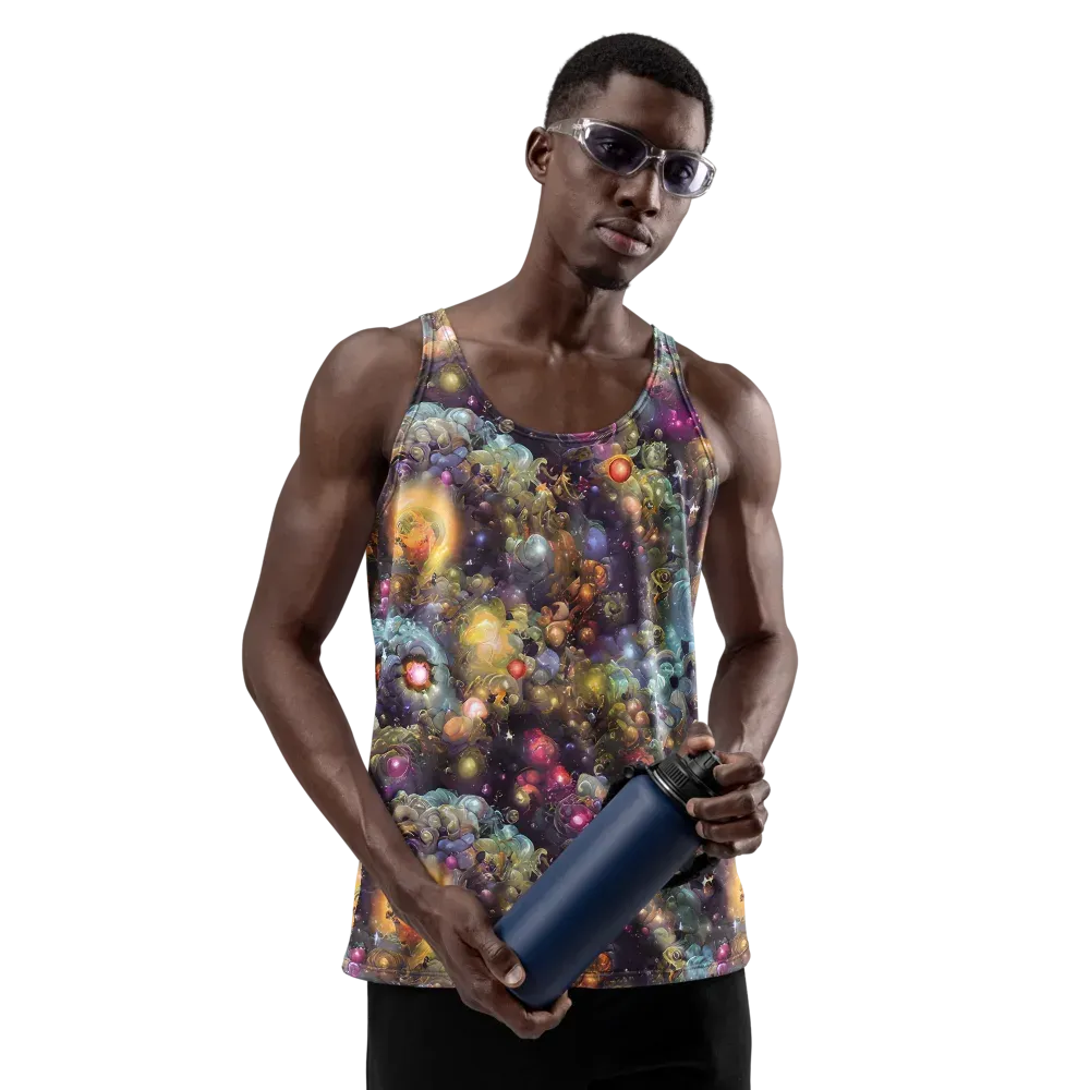 Cosmic Gem Garden on Men's Tank Top — Front