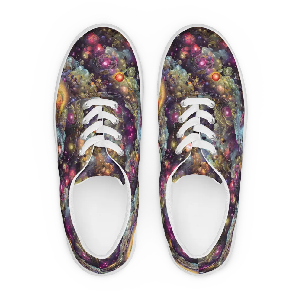 Cosmic Gem Garden on Men's Lace-Up Canvas Shoes — Front