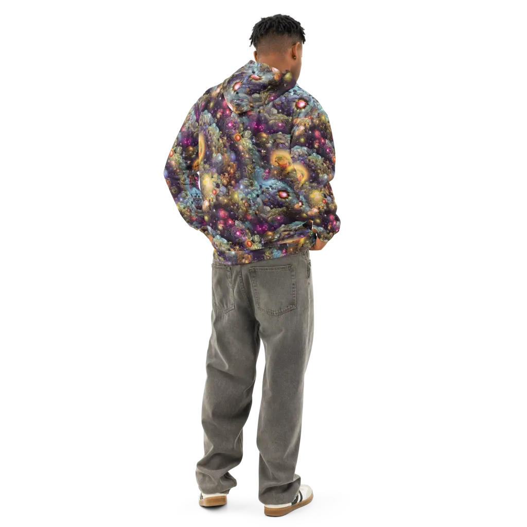 Cosmic Gem Garden on Cotton Hoodie — Back