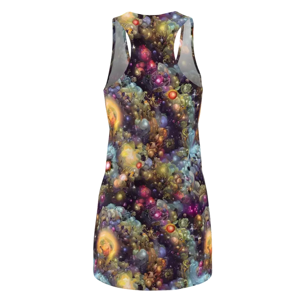 Cosmic Gem Garden on Racerback Dress — Back