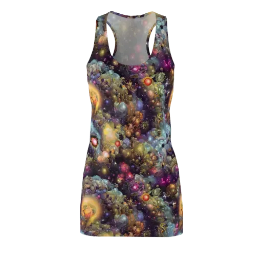 Cosmic Gem Garden on a Racerback Dress