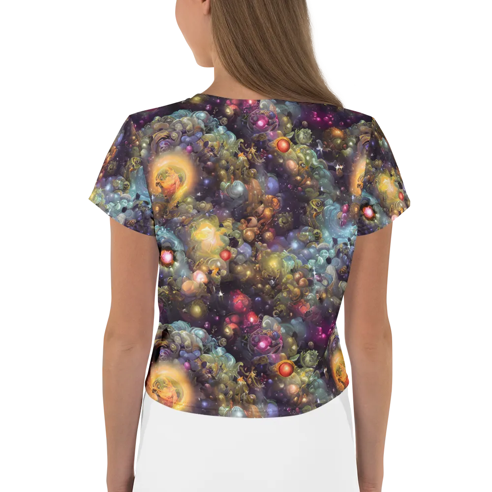 Cosmic Gem Garden on Crop Tee — Back