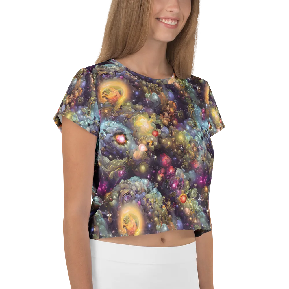 Cosmic Gem Garden on Crop Tee — Right