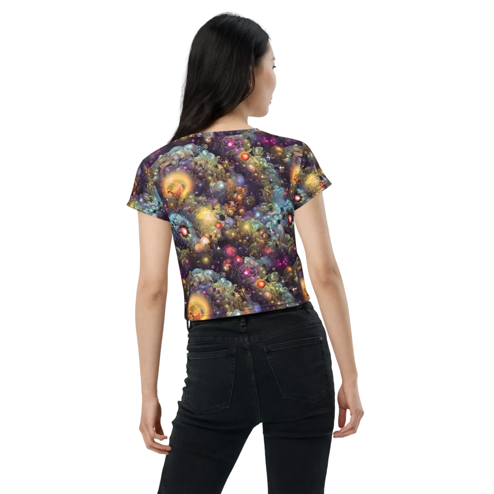 Cosmic Gem Garden on Crop Tee — Back