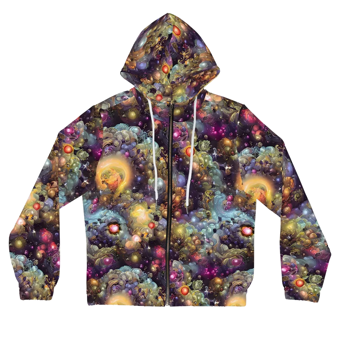 Cosmic Gem Garden on Women's Full-Zip Hoodie — Front