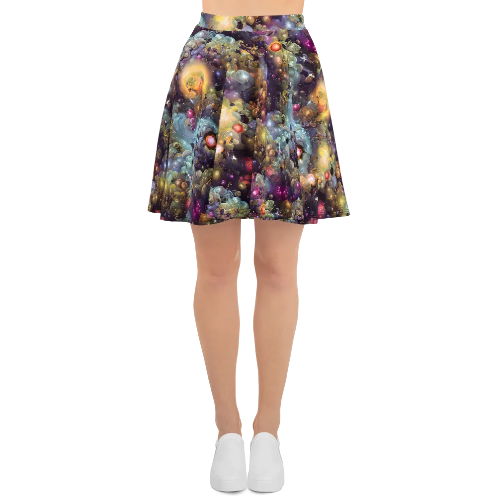 Cosmic Gem Garden on Skater Skirt — Front