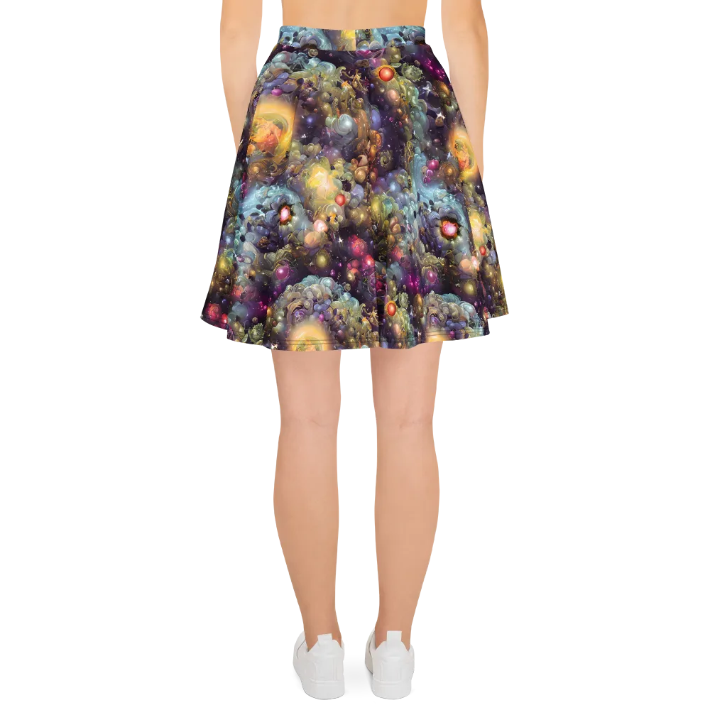 Cosmic Gem Garden on Skater Skirt — Back