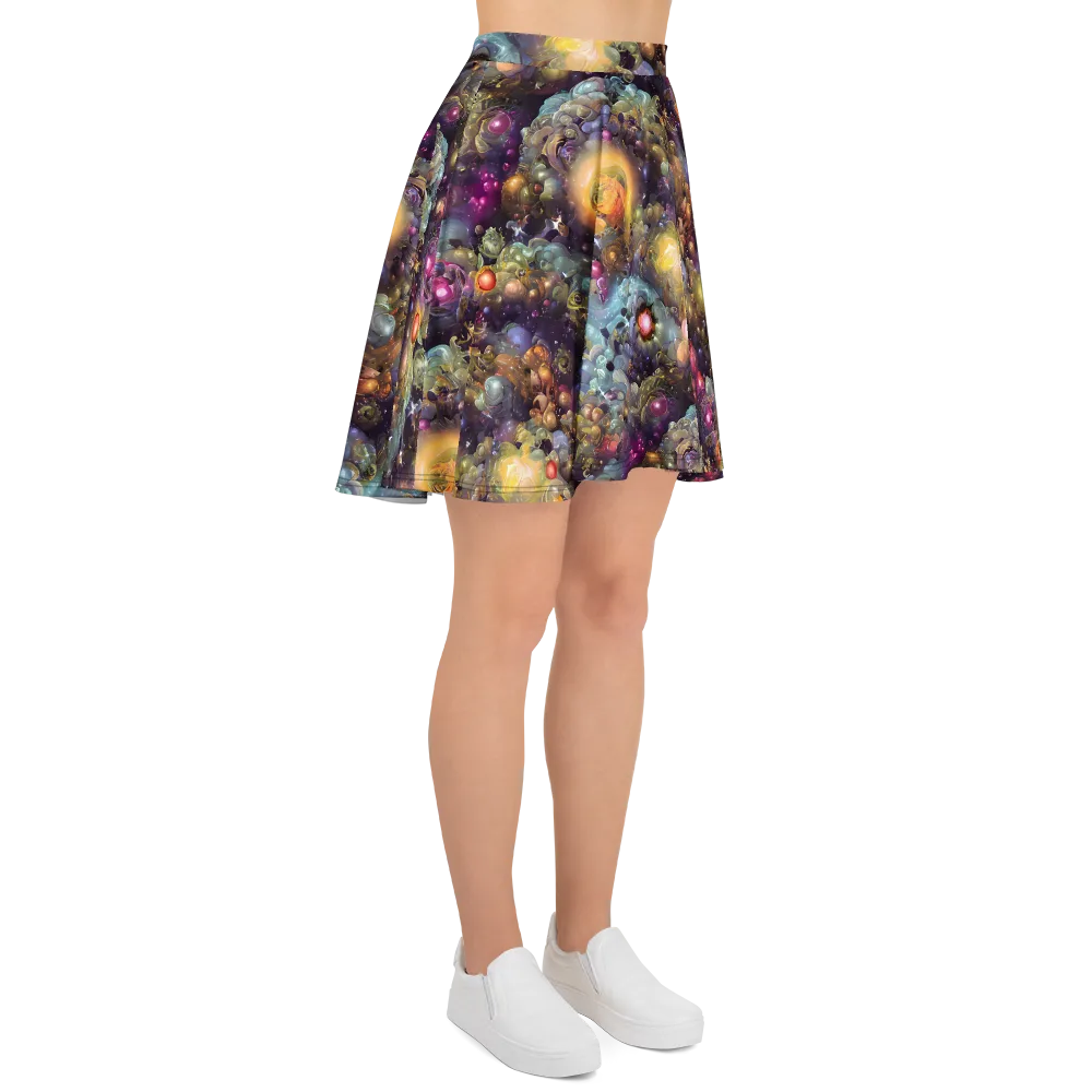 Cosmic Gem Garden on Skater Skirt — Right