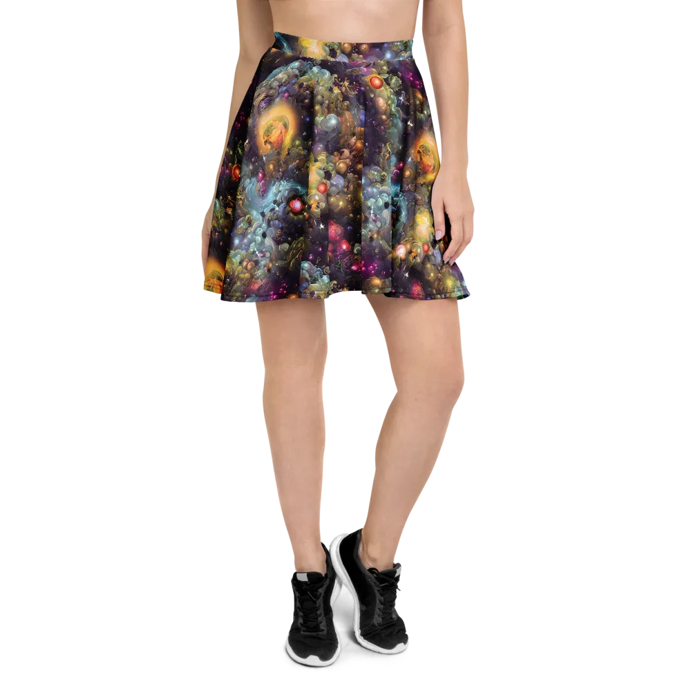 Cosmic Gem Garden on Skater Skirt — Front