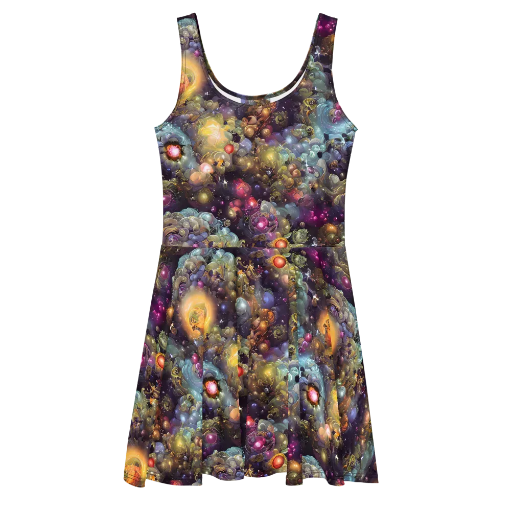 Cosmic Gem Garden on Skater Dress — Front