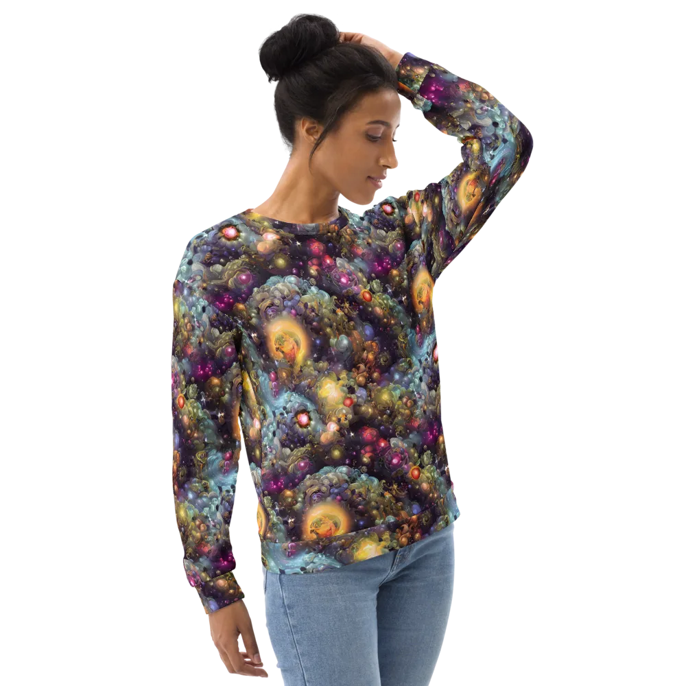 Cosmic Gem Garden on Sweatshirt — Right Front