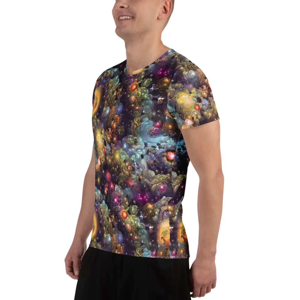 Cosmic Gem Garden on Men's Athletic T-Shirt — Left