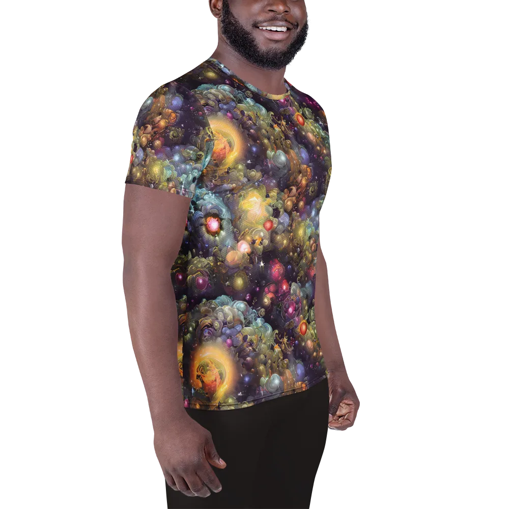 Cosmic Gem Garden on Men's Athletic T-Shirt — Right