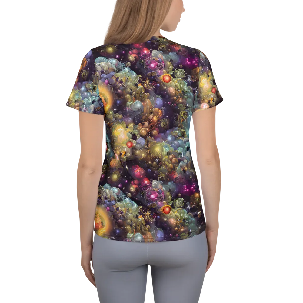 Cosmic Gem Garden on Women's Athletic T-Shirt — Back