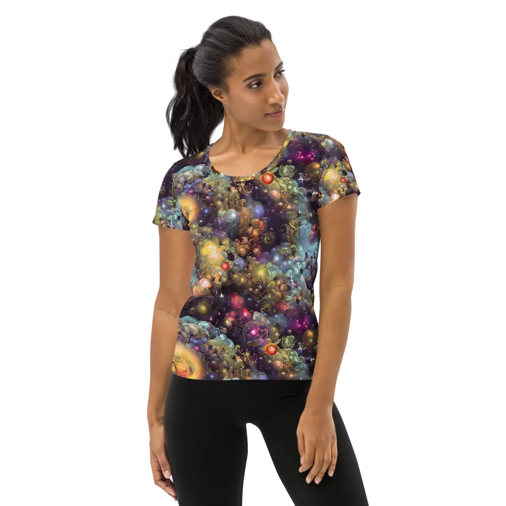 Cosmic Gem Garden on Women's Athletic T-Shirt — Front