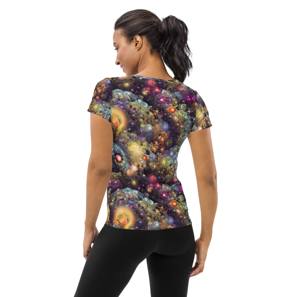 Cosmic Gem Garden on Women's Athletic T-Shirt — Back