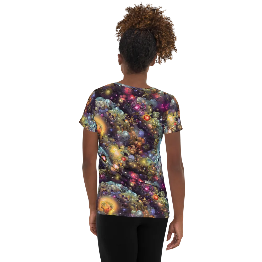 Cosmic Gem Garden on Women's Athletic T-Shirt — Back