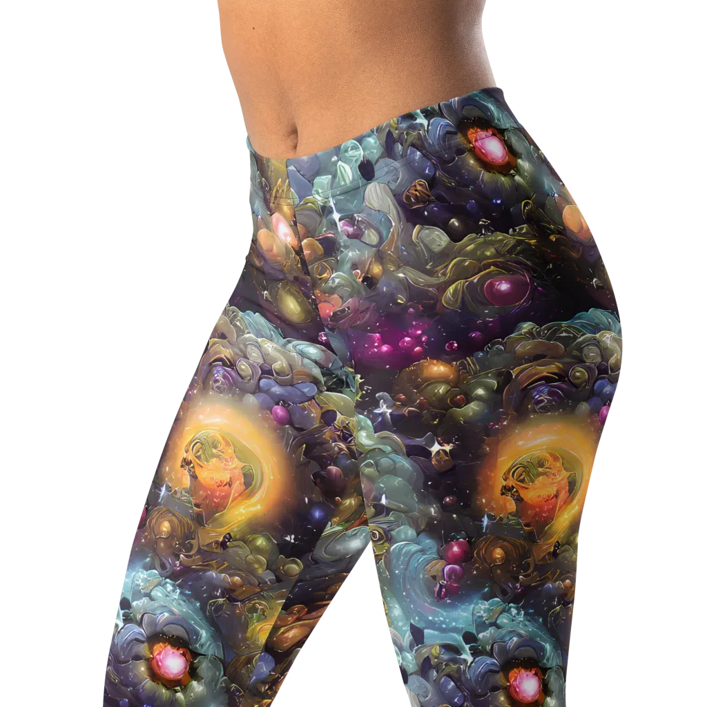 Cosmic Gem Garden on Leggings — Left Front